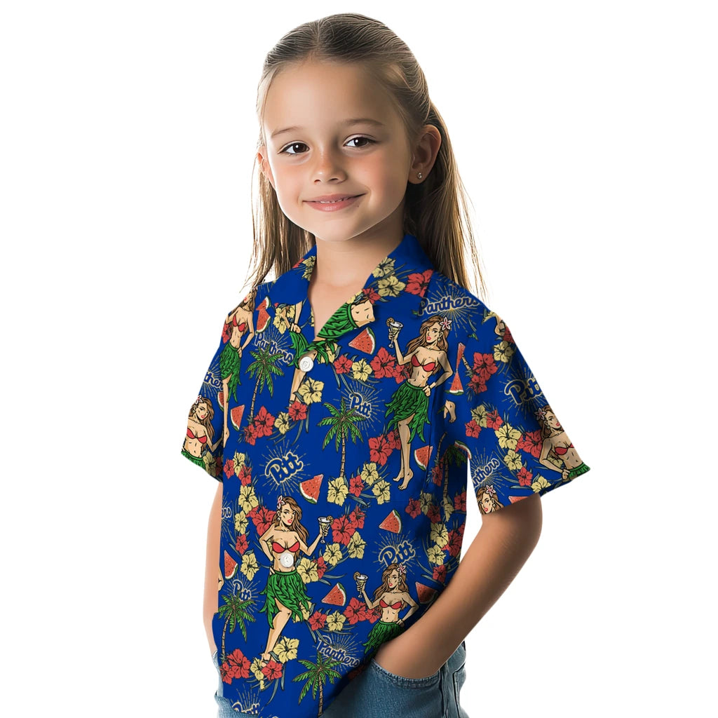 Pittsburgh Panthers Hawaiian Shirt - Hawaiian Girls Design | Hula Hawaiian Shirts