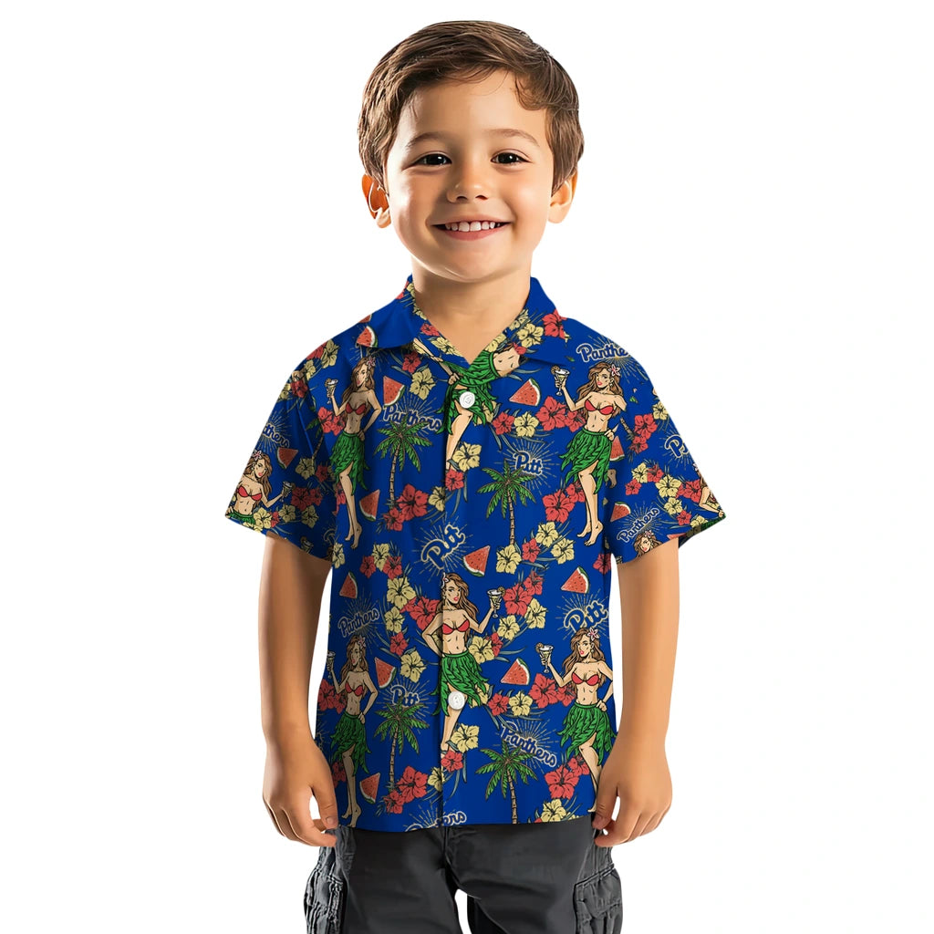 Pittsburgh Panthers Hawaiian Shirt - Hawaiian Girls Design | Hula Hawaiian Shirts