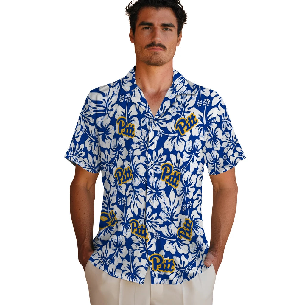 Pittsburgh Panthers Hawaiian Shirt - Hibiscus Motif | Hula Hawaiian Shirts