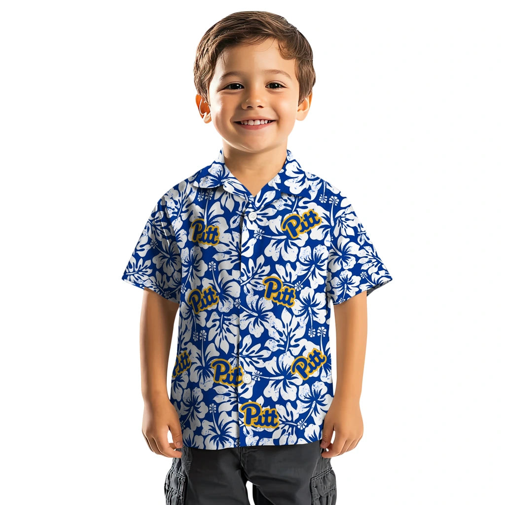 Pittsburgh Panthers Hawaiian Shirt - Hibiscus Motif | Hula Hawaiian Shirts