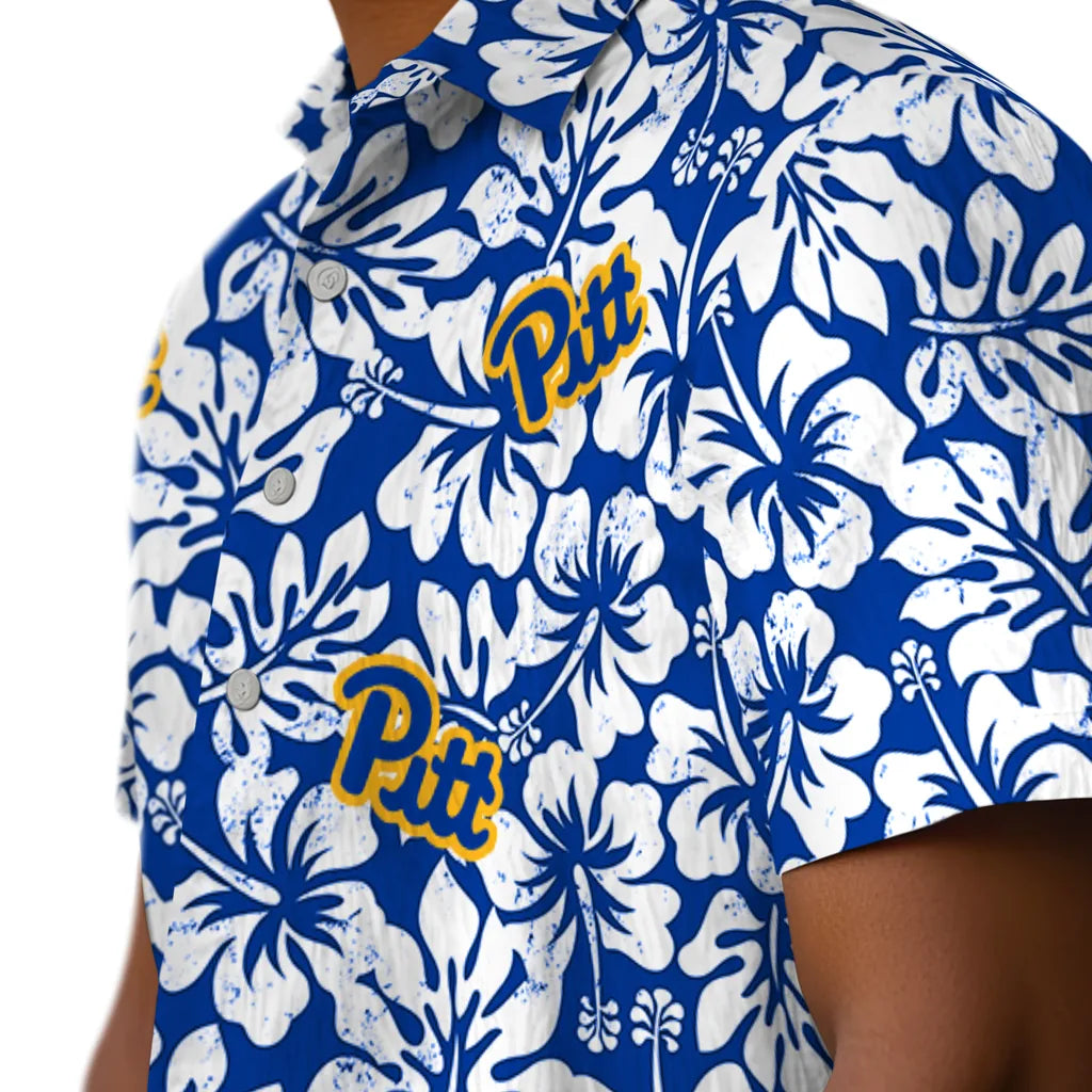 Pittsburgh Panthers Hawaiian Shirt - Hibiscus Motif | Hula Hawaiian Shirts