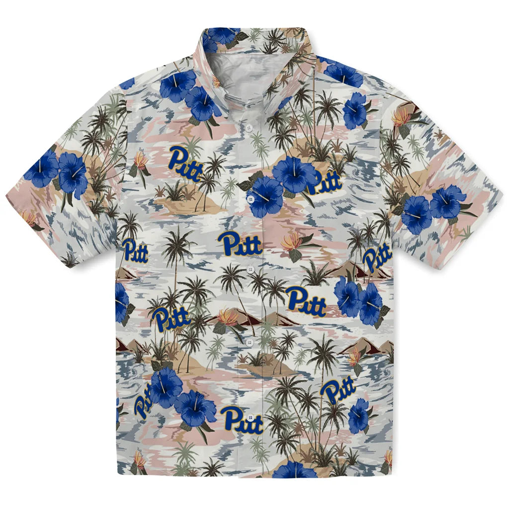 Pittsburgh Panthers Hawaiian Shirt - Hibiscus Seaside | Hula Hawaiian Shirts