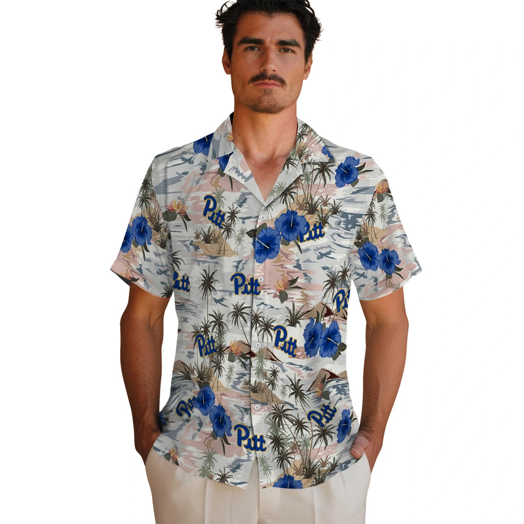 Pittsburgh Panthers Hawaiian Shirt - Hibiscus Seaside | Hula Hawaiian Shirts