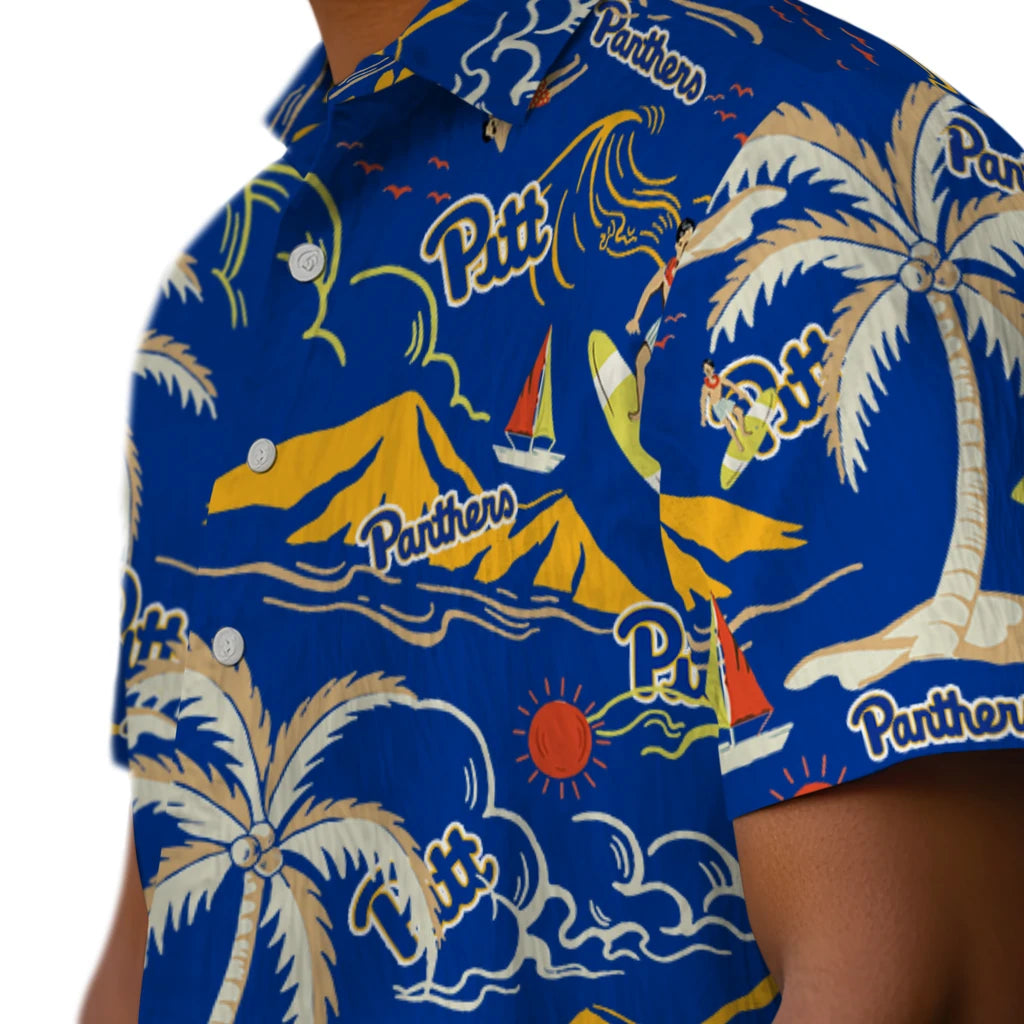 Pittsburgh Panthers Hawaiian Shirt - Palm Tree Island | Hula Hawaiian Shirts