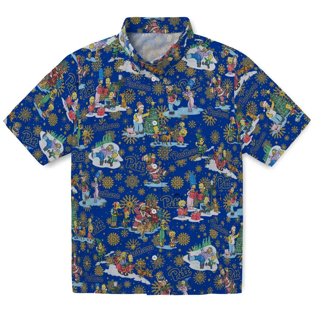 Pittsburgh Panthers Hawaiian Shirt - Simpsons Christmas | Hula Hawaiian Shirts