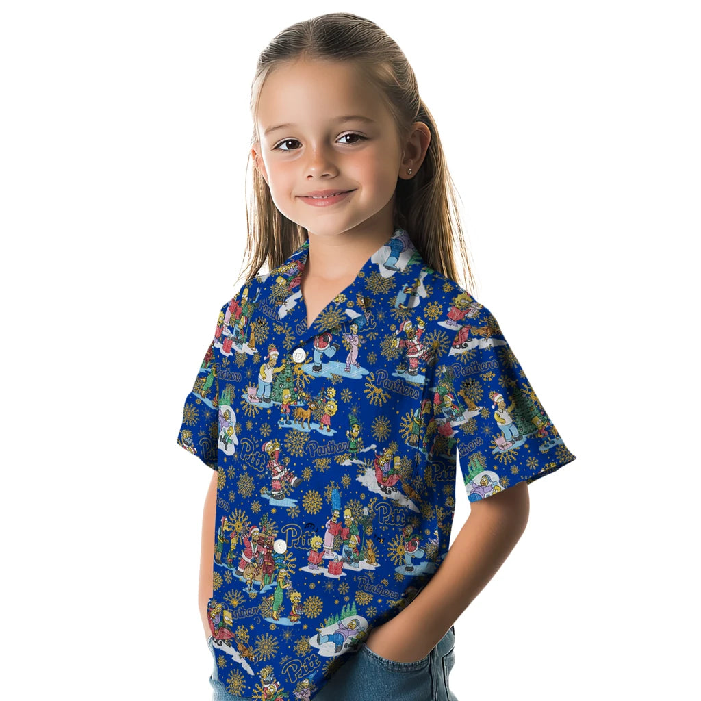 Pittsburgh Panthers Hawaiian Shirt - Simpsons Christmas | Hula Hawaiian Shirts
