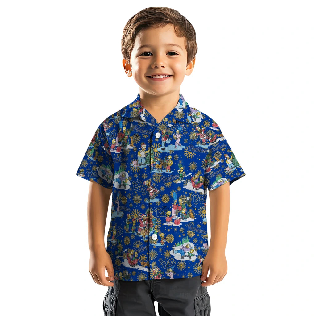Pittsburgh Panthers Hawaiian Shirt - Simpsons Christmas | Hula Hawaiian Shirts