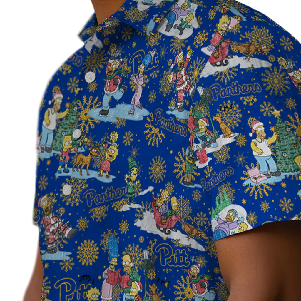 Pittsburgh Panthers Hawaiian Shirt - Simpsons Christmas | Hula Hawaiian Shirts