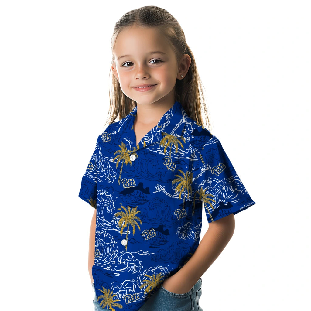 Pittsburgh Panthers Hawaiian Shirt - Wave Palm | Hula Hawaiian Shirts