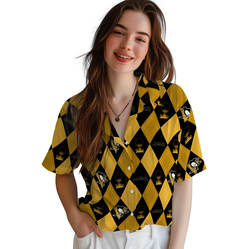 Pittsburgh Penguins Hawaiian Shirt - Golfing Plaid | Hula Hawaiian Shirts