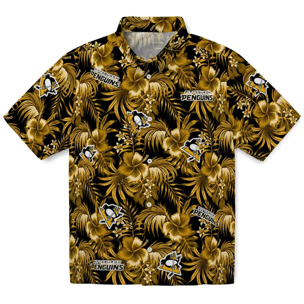 Pittsburgh Penguins Hawaiian Shirt - Hibiscus Exotic | Hula Hawaiian Shirts