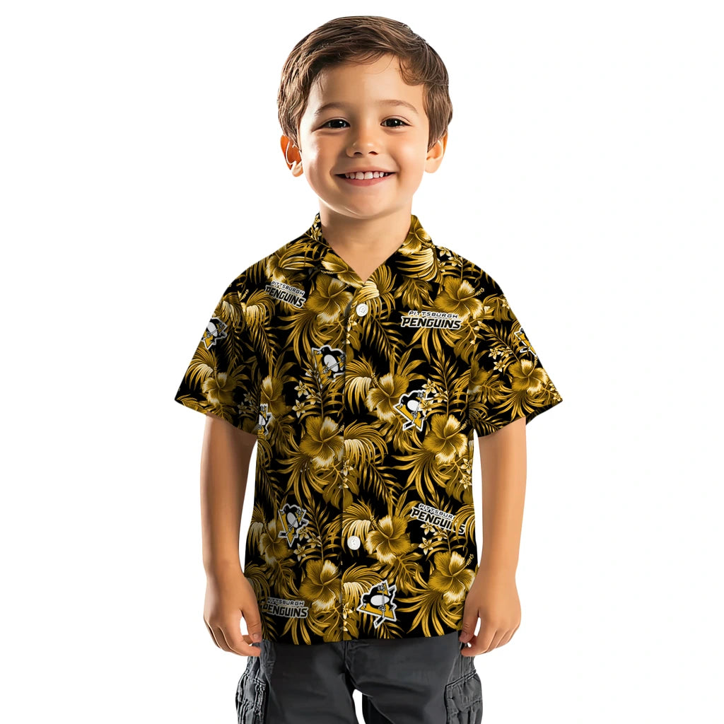Pittsburgh Penguins Hawaiian Shirt - Hibiscus Exotic | Hula Hawaiian Shirts