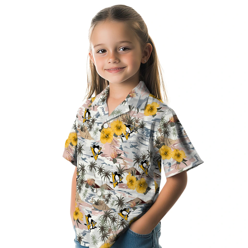 Pittsburgh Penguins Hawaiian Shirt - Hibiscus Seaside | Hula Hawaiian Shirts