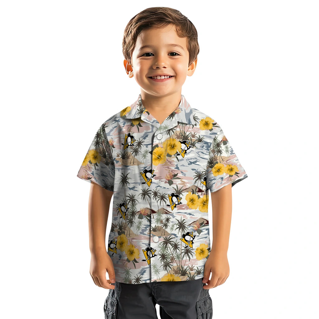 Pittsburgh Penguins Hawaiian Shirt - Hibiscus Seaside | Hula Hawaiian Shirts