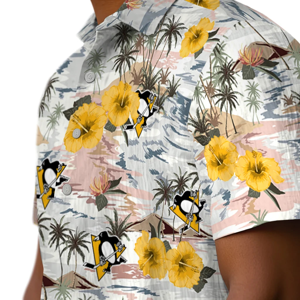 Pittsburgh Penguins Hawaiian Shirt - Hibiscus Seaside | Hula Hawaiian Shirts