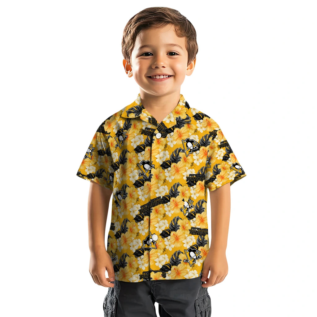 Pittsburgh Penguins Hawaiian Shirt - Hibiscus Tropics | Hula Hawaiian Shirts
