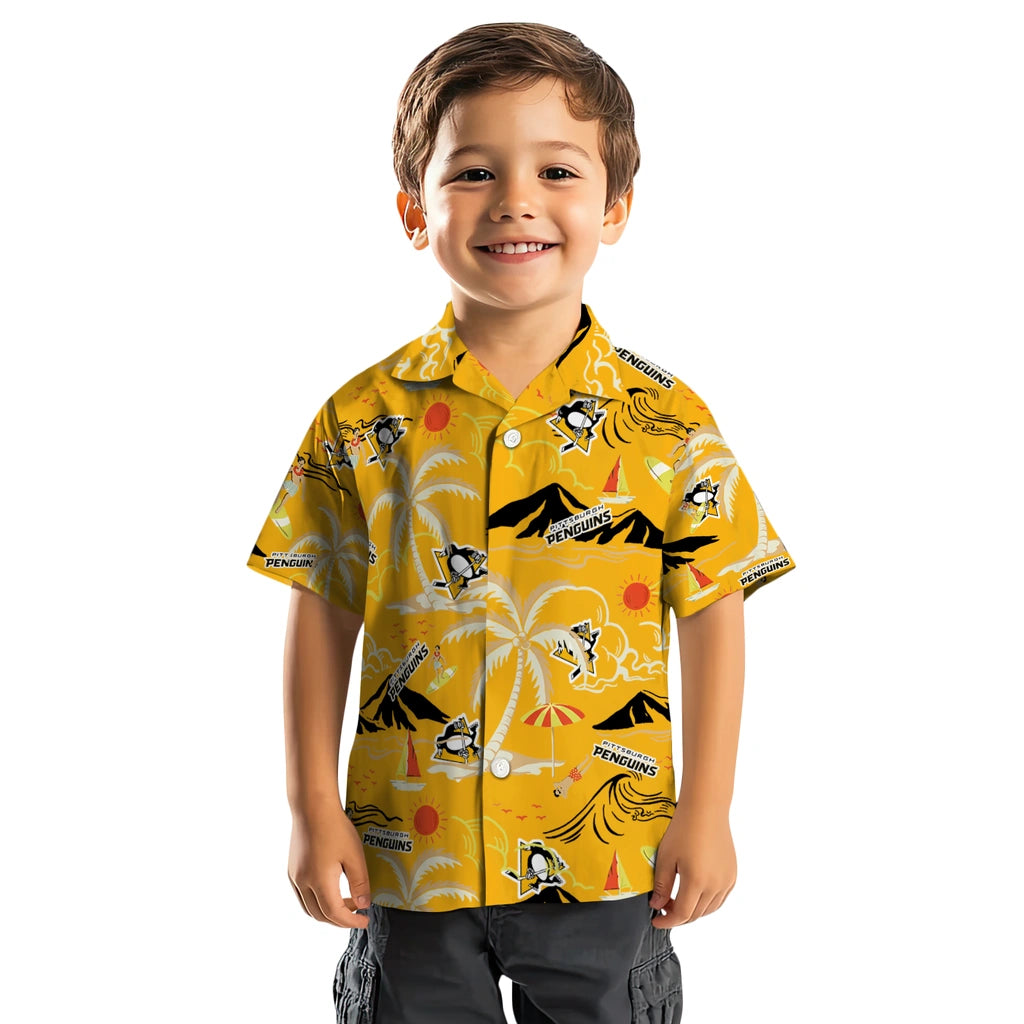 Pittsburgh Penguins Hawaiian Shirt - Palm Tree Island | Hula Hawaiian Shirts