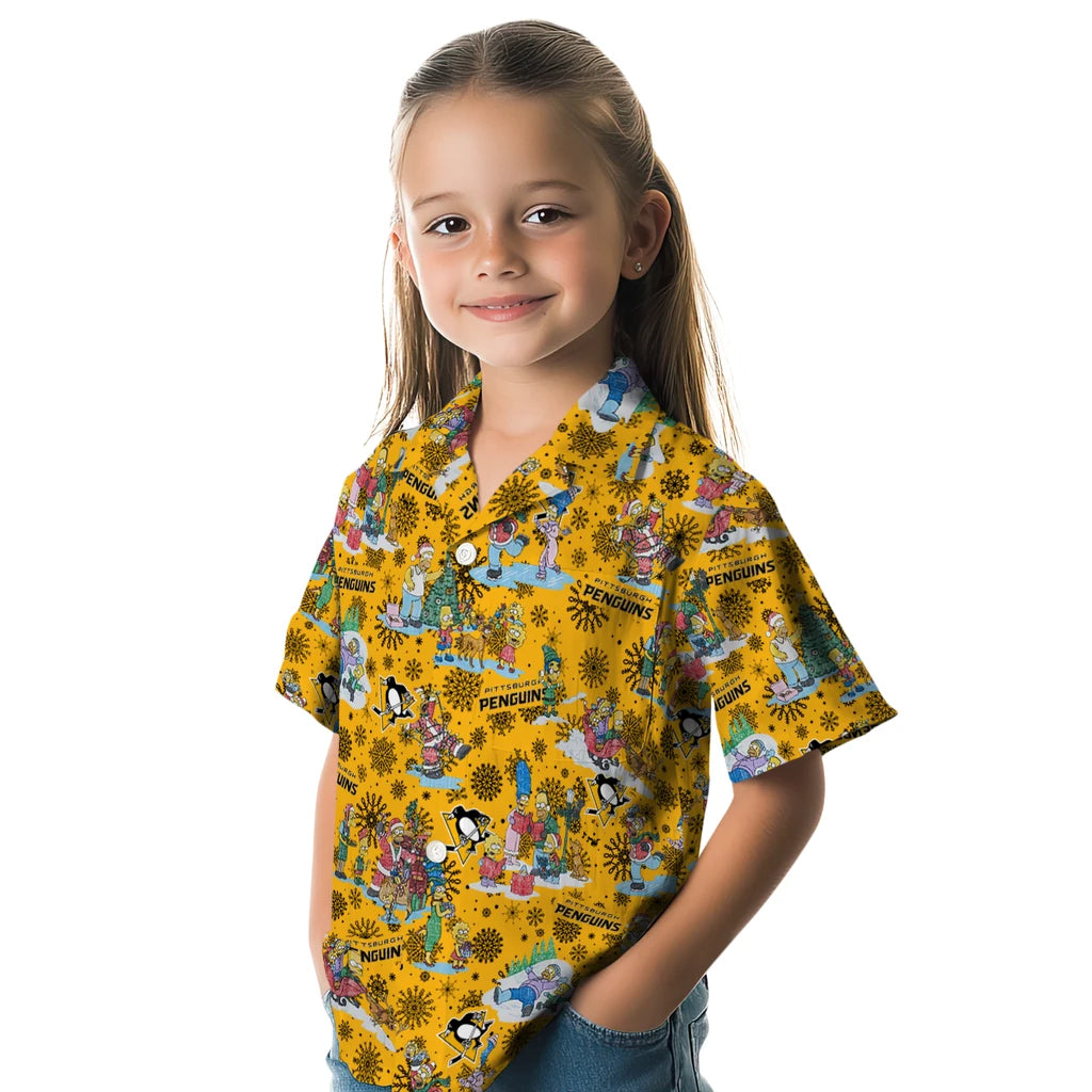 Pittsburgh Penguins Hawaiian Shirt - Simpsons Christmas | Hula Hawaiian Shirts