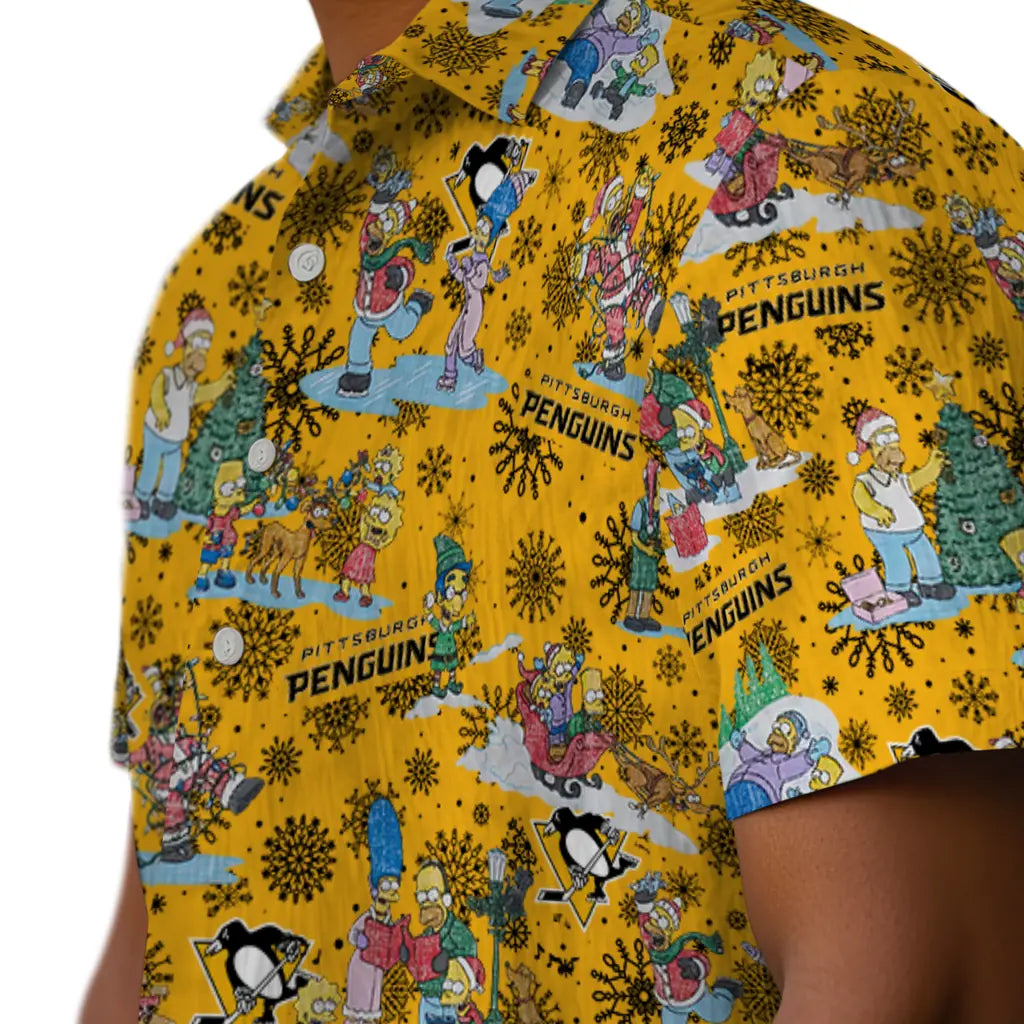 Pittsburgh Penguins Hawaiian Shirt - Simpsons Christmas | Hula Hawaiian Shirts