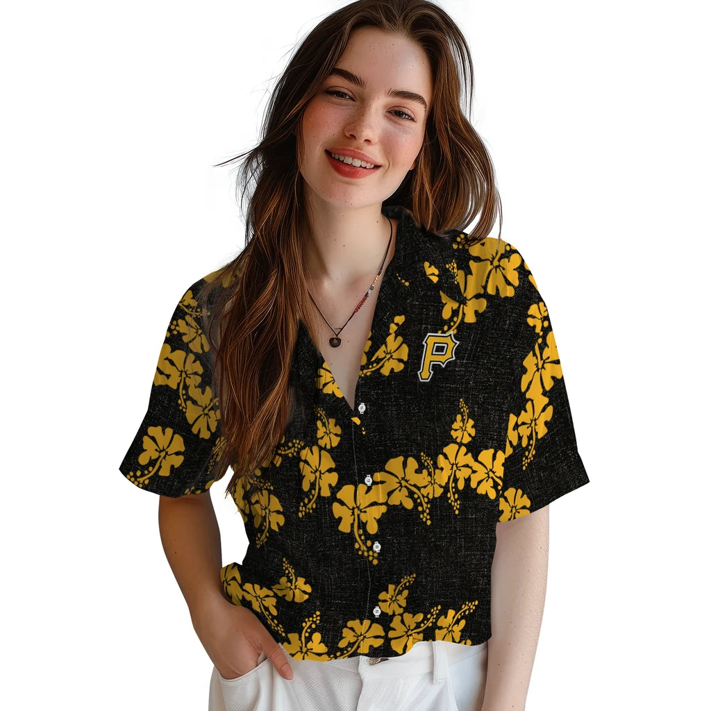 Pittsburgh Pirates Hawaiian Shirt - 50th State Flower | Hula Hawaiian Shirts