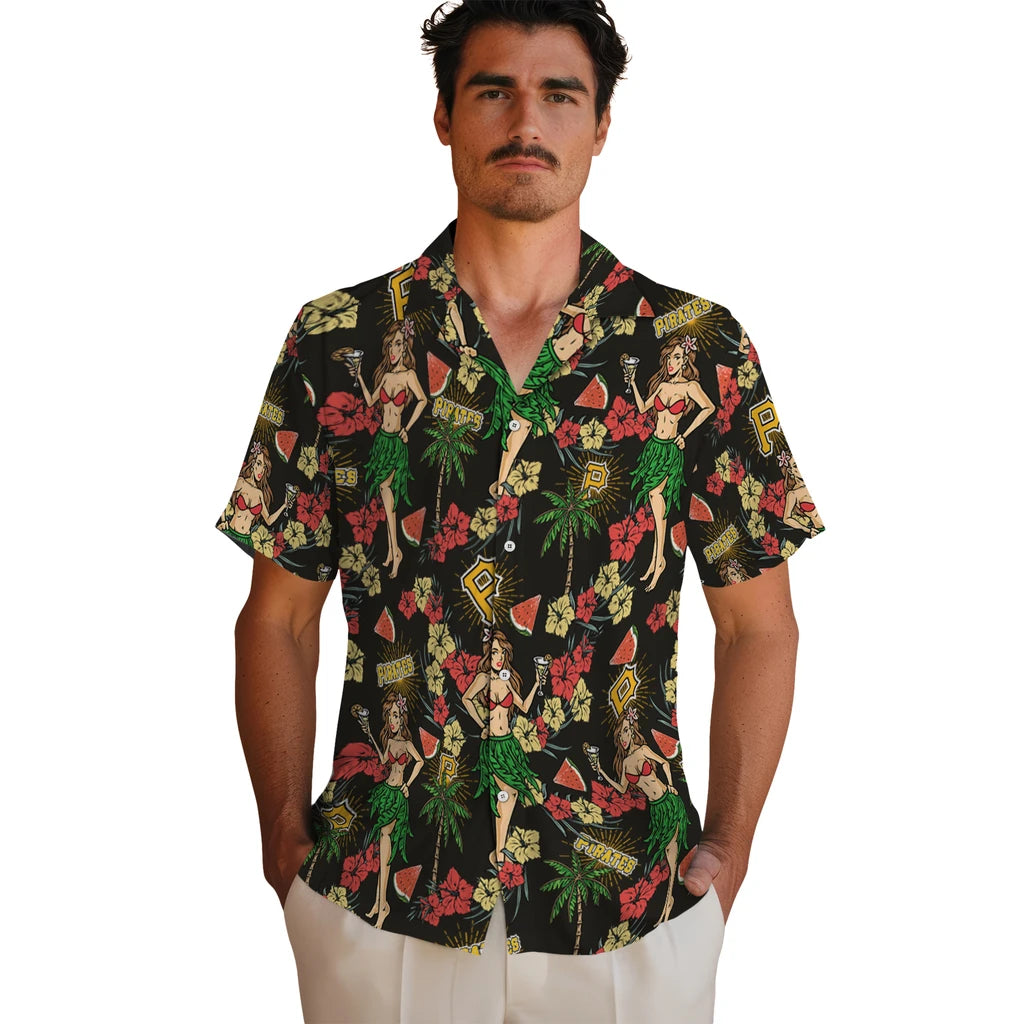 Pittsburgh Pirates Hawaiian Shirt - Hawaiian Girls Design | Hula Hawaiian Shirts