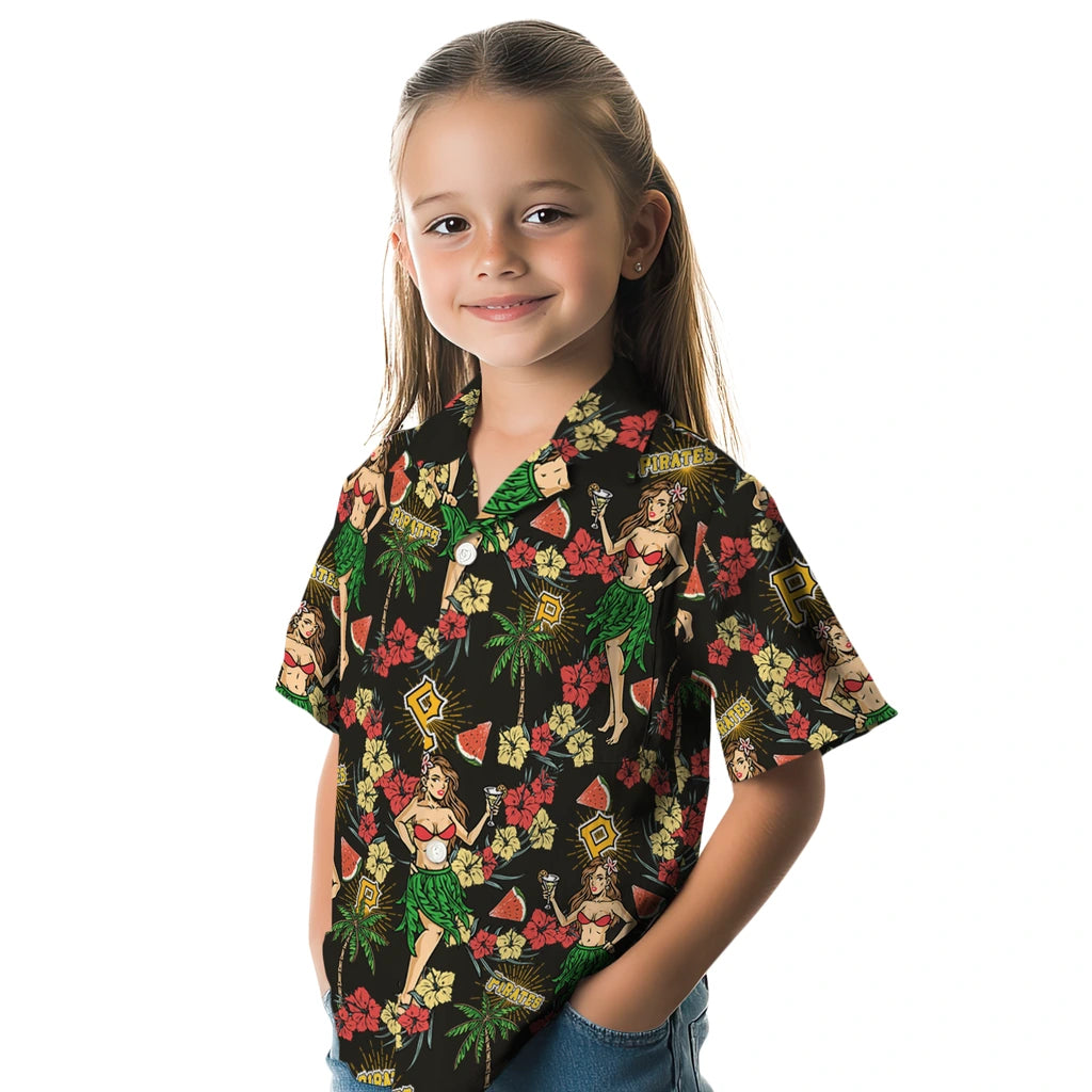 Pittsburgh Pirates Hawaiian Shirt - Hawaiian Girls Design | Hula Hawaiian Shirts