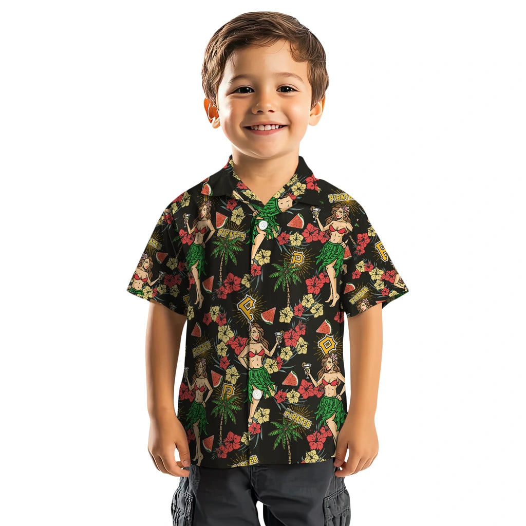 Pittsburgh Pirates Hawaiian Shirt - Hawaiian Girls Design | Hula Hawaiian Shirts