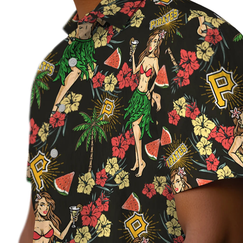 Pittsburgh Pirates Hawaiian Shirt - Hawaiian Girls Design | Hula Hawaiian Shirts