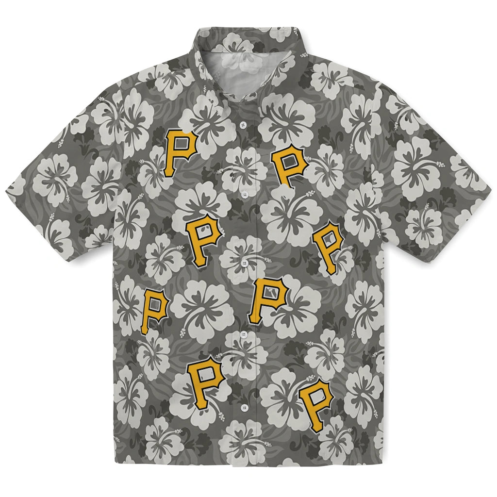 Pittsburgh Pirates Hawaiian Shirt - Hibiscus Cluster | Hula Hawaiian Shirts