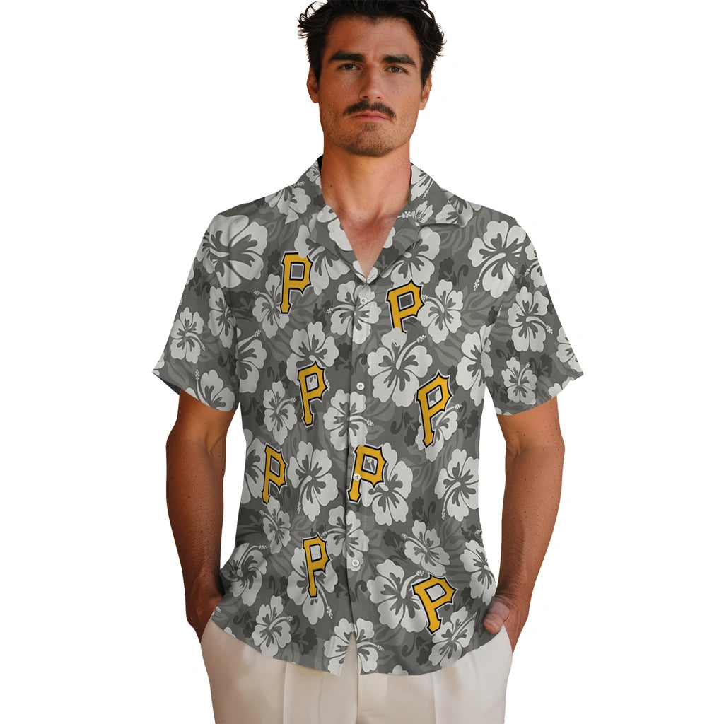 Pittsburgh Pirates Hawaiian Shirt - Hibiscus Cluster | Hula Hawaiian Shirts