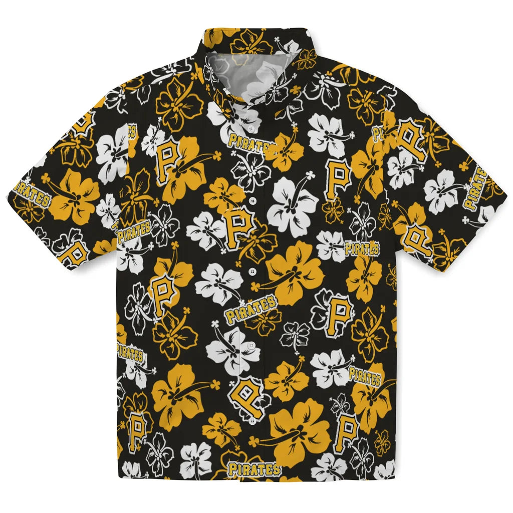 Pittsburgh Pirates Hawaiian Shirt - Hibiscus Flower Design | Hula Hawaiian Shirts