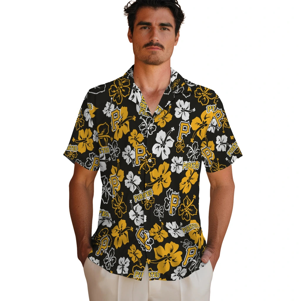 Pittsburgh Pirates Hawaiian Shirt - Hibiscus Flower Design | Hula Hawaiian Shirts