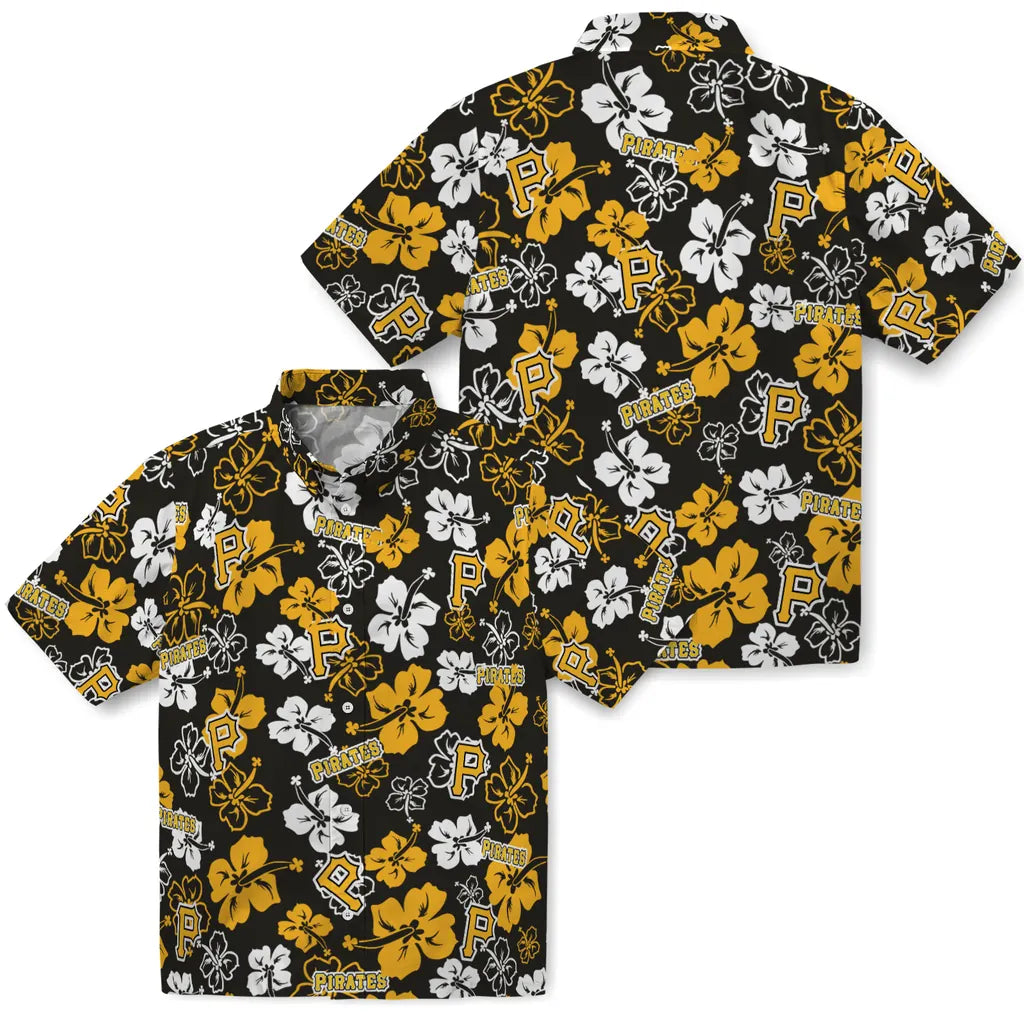 Pittsburgh Pirates Hawaiian Shirt - Hibiscus Flower Design | Hula Hawaiian Shirts