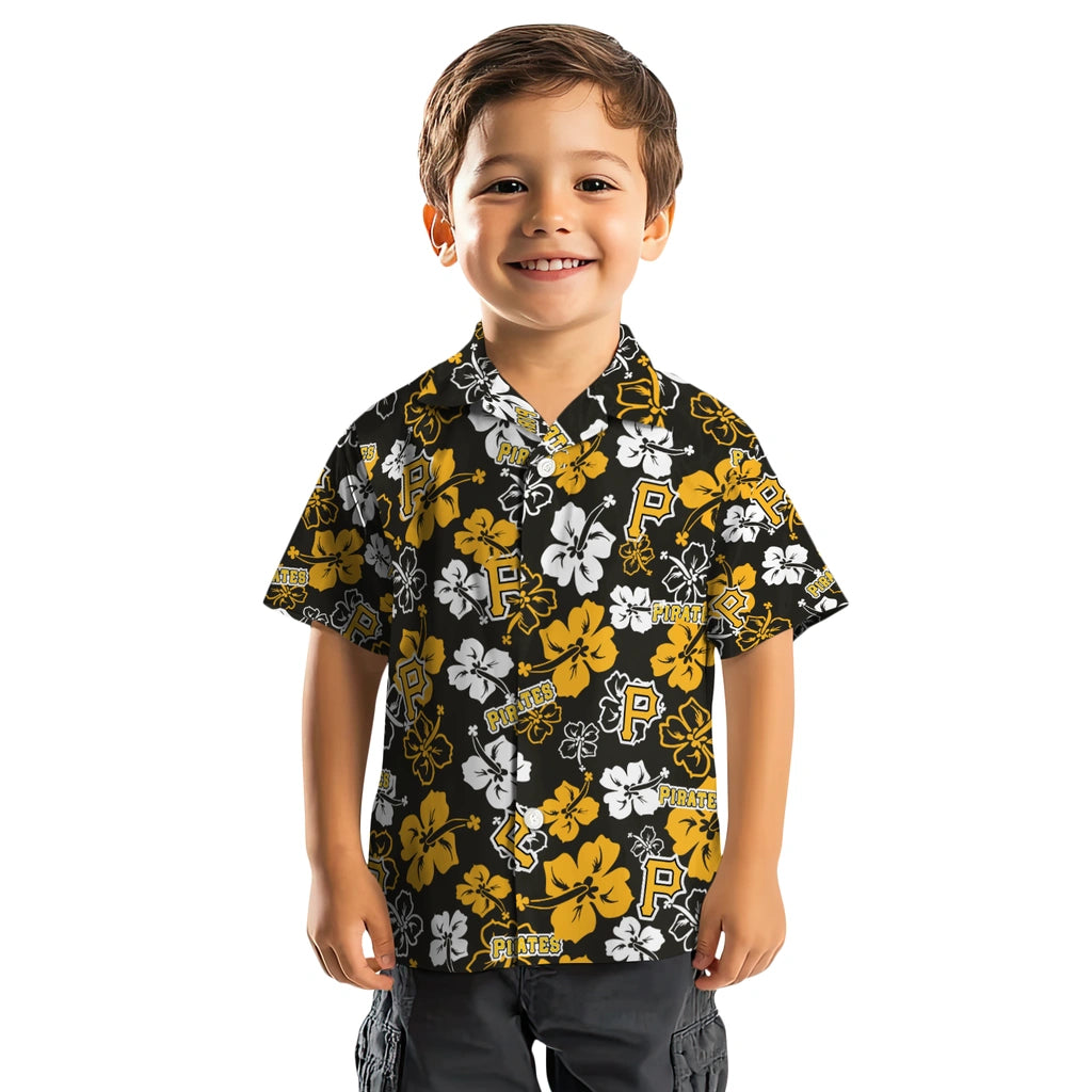 Pittsburgh Pirates Hawaiian Shirt - Hibiscus Flower Design | Hula Hawaiian Shirts