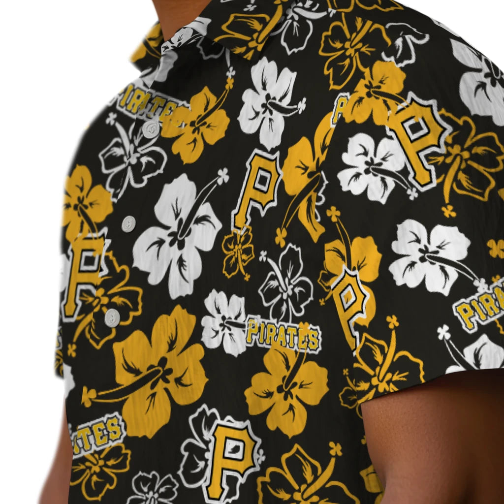 Pittsburgh Pirates Hawaiian Shirt - Hibiscus Flower Design | Hula Hawaiian Shirts