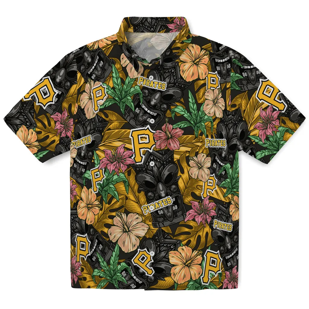 Pittsburgh Pirates Hawaiian Shirt - Hibiscus Tiki Jungle | Hula Hawaiian Shirts