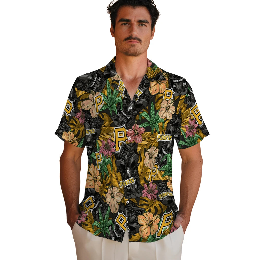Pittsburgh Pirates Hawaiian Shirt - Hibiscus Tiki Jungle | Hula Hawaiian Shirts