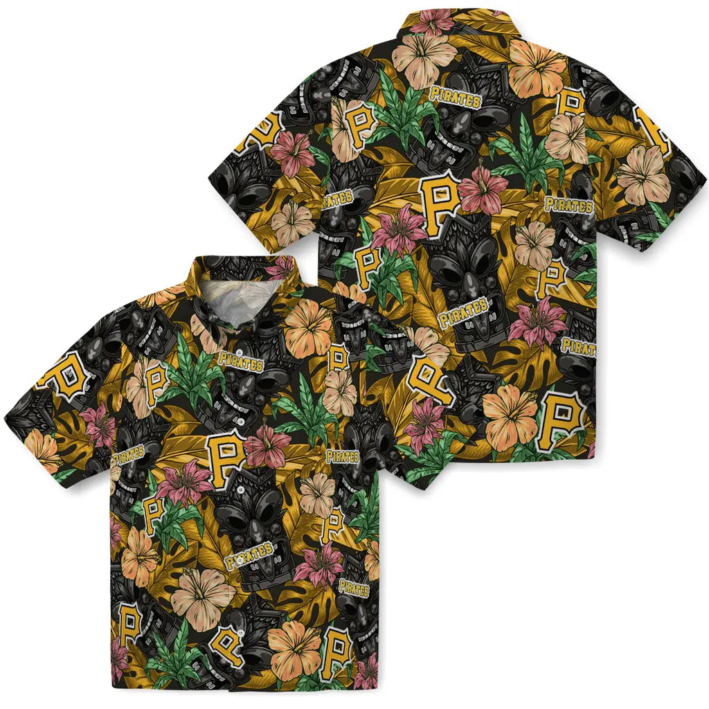Pittsburgh Pirates Hawaiian Shirt - Hibiscus Tiki Jungle | Hula Hawaiian Shirts