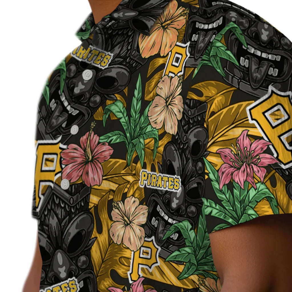 Pittsburgh Pirates Hawaiian Shirt - Hibiscus Tiki Jungle | Hula Hawaiian Shirts