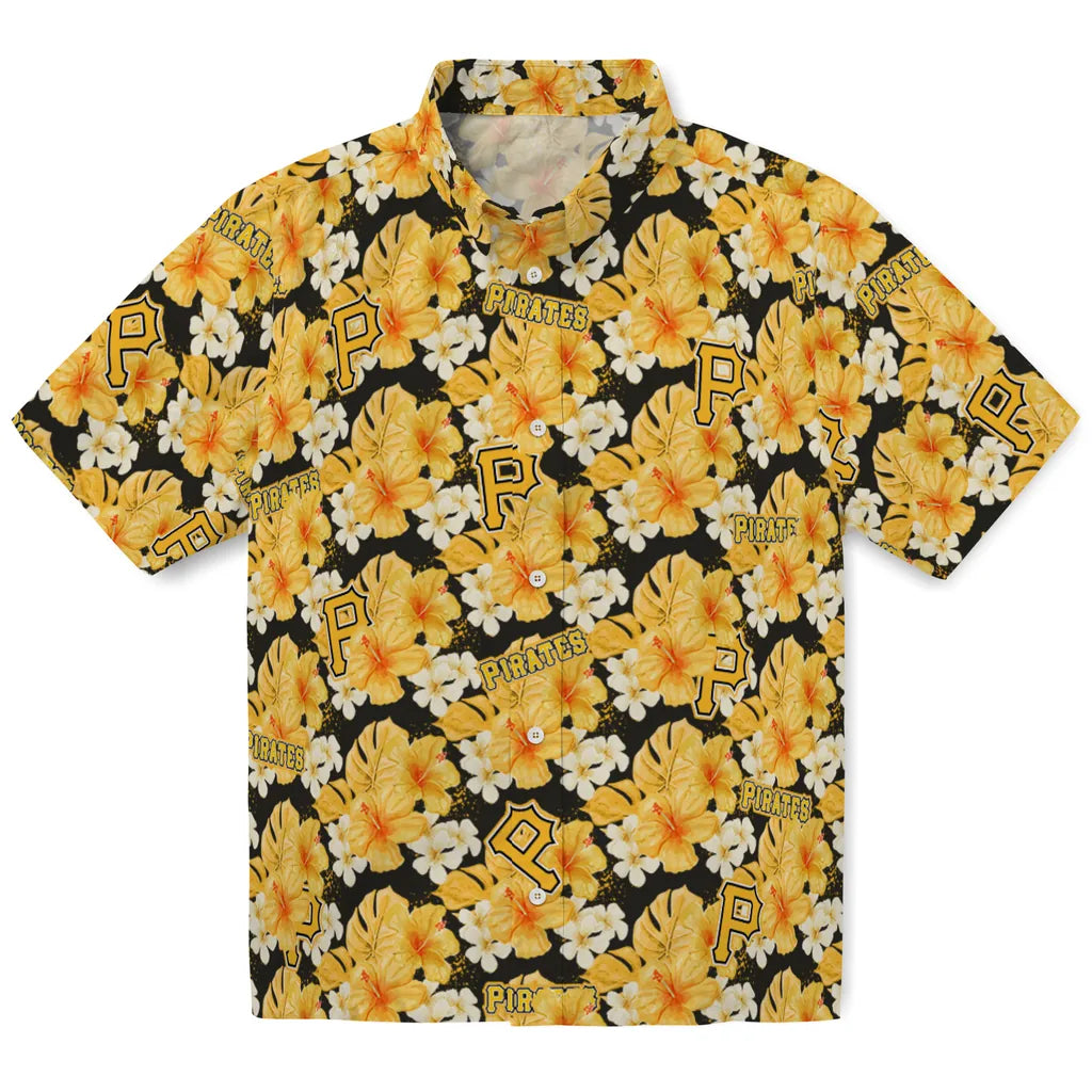 Pittsburgh Pirates Hawaiian Shirt - Hibiscus Tropics | Hula Hawaiian Shirts