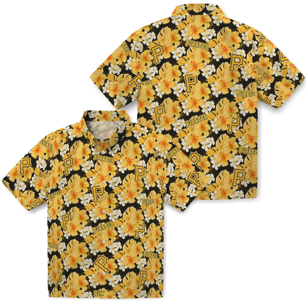 Pittsburgh Pirates Hawaiian Shirt - Hibiscus Tropics | Hula Hawaiian Shirts
