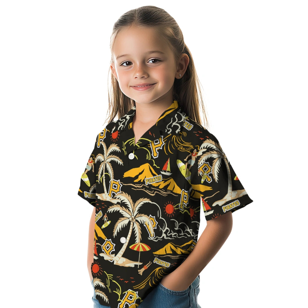 Pittsburgh Pirates Hawaiian Shirt - Palm Tree Island | Hula Hawaiian Shirts