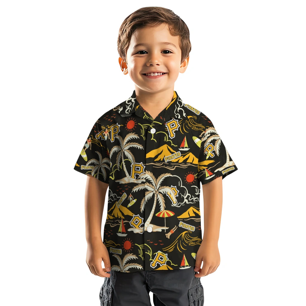 Pittsburgh Pirates Hawaiian Shirt - Palm Tree Island | Hula Hawaiian Shirts