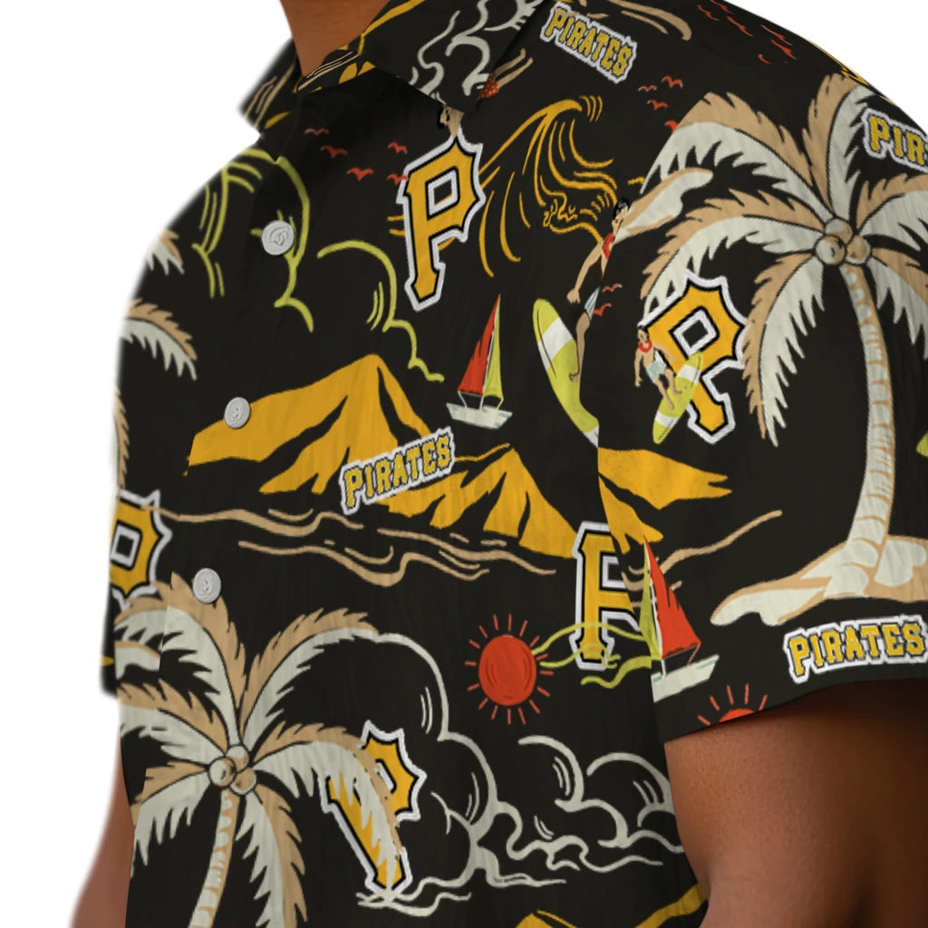 Pittsburgh Pirates Hawaiian Shirt - Palm Tree Island | Hula Hawaiian Shirts