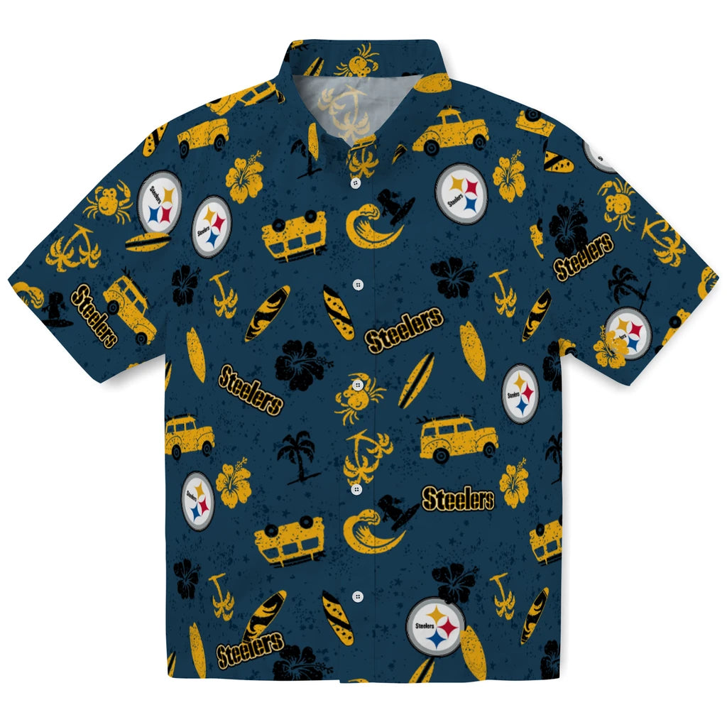 Pittsburgh Steelers Hawaiian Shirt - Beach Vibe | Hula Hawaiian Shirts