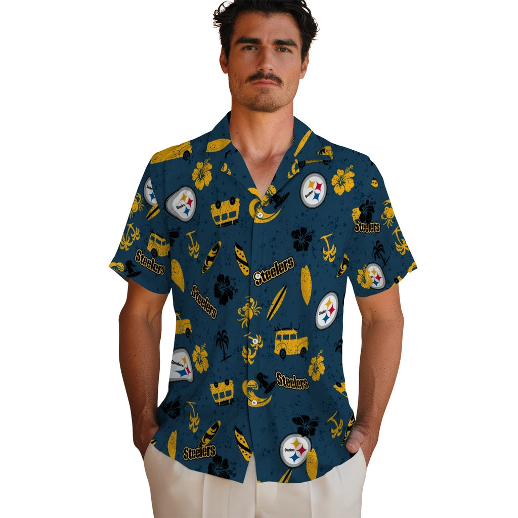Pittsburgh Steelers Hawaiian Shirt - Beach Vibe | Hula Hawaiian Shirts