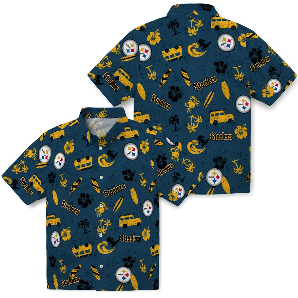 Pittsburgh Steelers Hawaiian Shirt - Beach Vibe | Hula Hawaiian Shirts