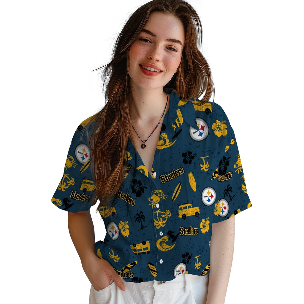 Pittsburgh Steelers Hawaiian Shirt - Beach Vibe | Hula Hawaiian Shirts