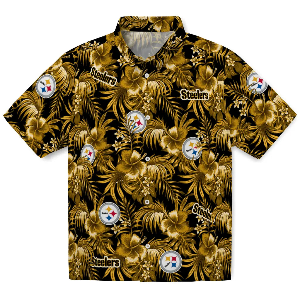 Pittsburgh Steelers Hawaiian Shirt - Hibiscus Exotic | Hula Hawaiian Shirts