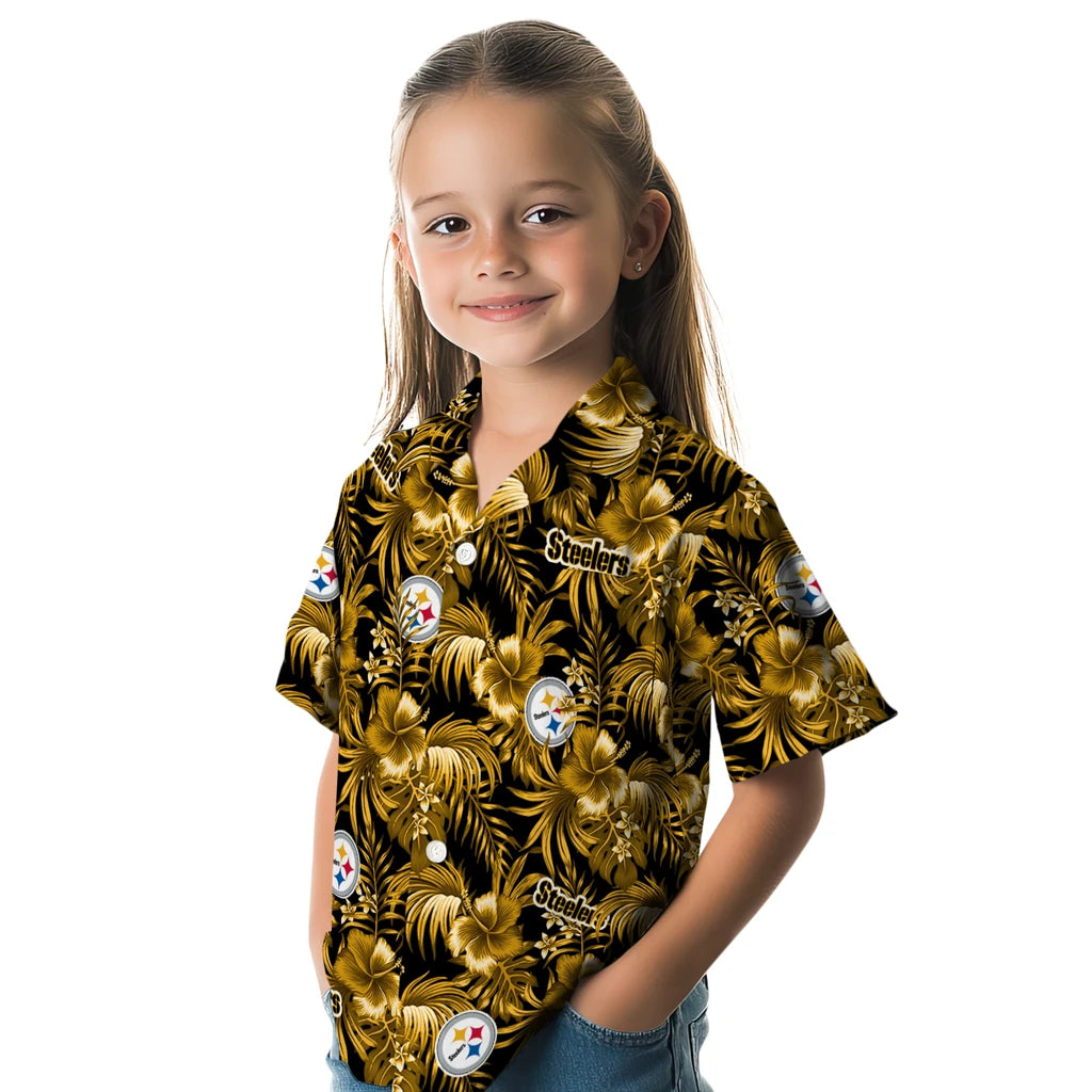 Pittsburgh Steelers Hawaiian Shirt - Hibiscus Exotic | Hula Hawaiian Shirts